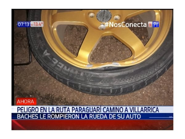 En una noche, baches de la ruta Paraguarí-Villarrica dejaron una decena de afectados