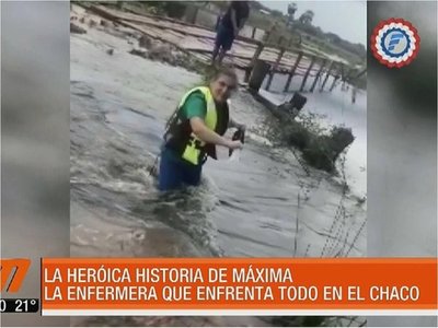 Enfermera chaqueña arriesga su vida por los damnificados