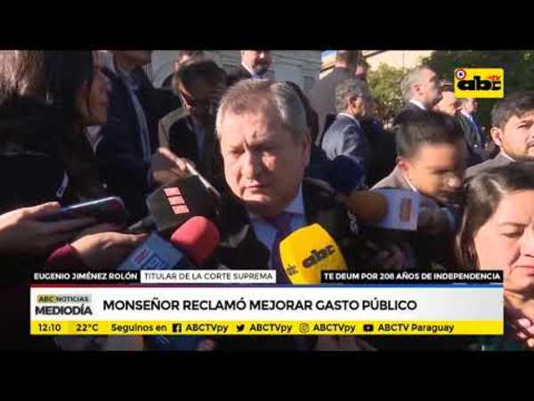 Te Deum: Monseñor reclamó mejorar gasto público - Tv - ABC Color