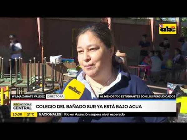 Colegio del Bañado Sur ya está bajo agua - Tv - ABC Color