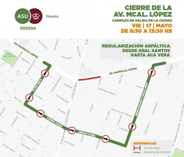 Clausuran una parte de la avenida Mcal. López - Radio 1000 AM