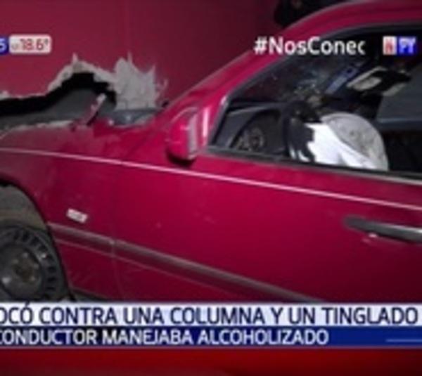 Ebrio al volante chocó por un poste y derribó una pared - Paraguay.com
