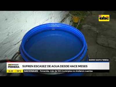 Sufren escasez de agua desde hace meses - Tv - ABC Color