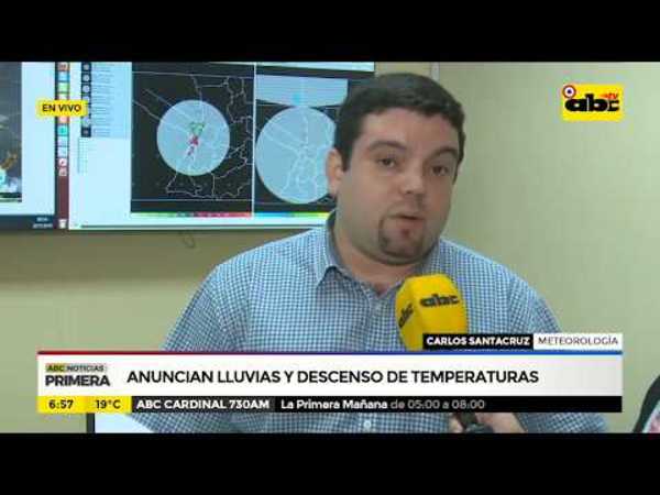 Anuncian lluvias y descenso de temperatura - Tv - ABC Color