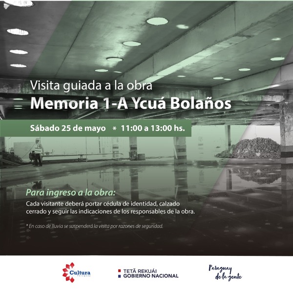 Nueva fecha para visita guiada a obras del Memorial 1-A | .::Agencia IP::.