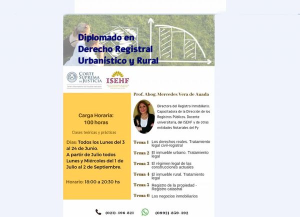 Brindarán capacitación con énfasis en Derecho Registral