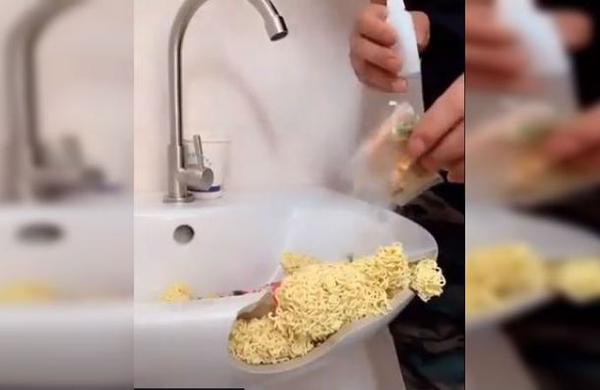 Repara un lavamanos utilizando solo fideos instantáneos - C9N