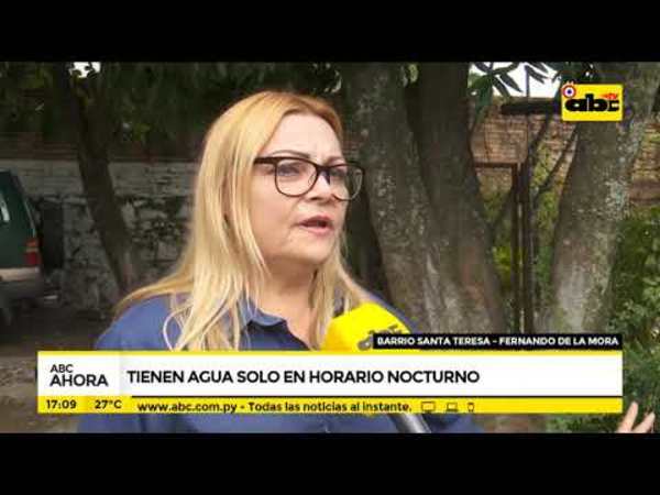 Tienen agua solo en horario nocturno - Tv - ABC Color