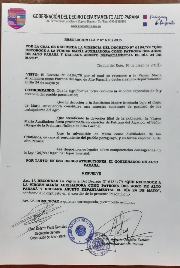 Declaran asueto departamental para este viernes