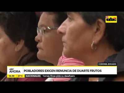 Coronel Bogado:Pobladores exigen renuncia de Duarte Frutos - Tv - ABC Color