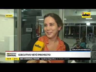 Jubilación de médicos: ejecutivo vetó proyecto - Tv - ABC Color