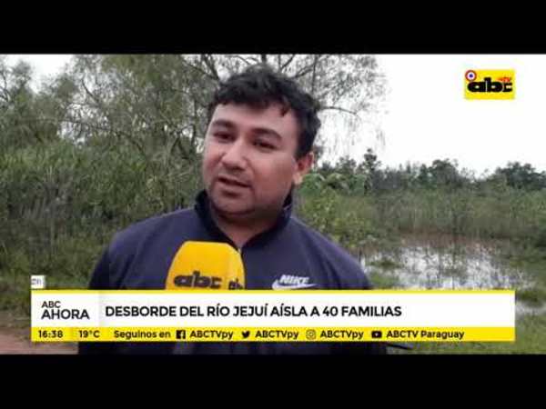 Desborde del rió Jejuí aísla a 40 familias - Tv - ABC Color
