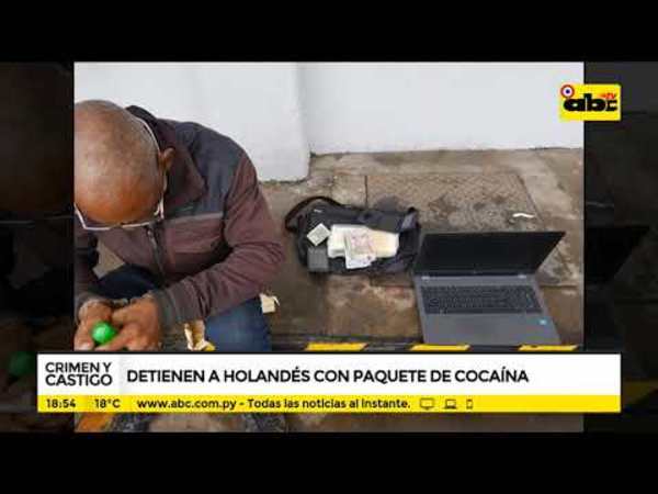 Detienen a Holandés con paquete de cocaína - Tv - ABC Color