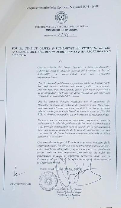 Si no se apoya veto a Ley de Jubilación Médica, caja fiscal será insostenible - .::RADIO NACIONAL::.