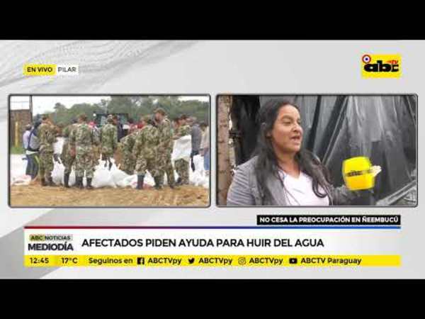Pilarenses huyen de la crecida - Tv - ABC Color