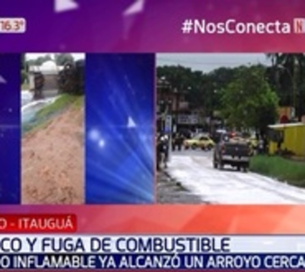 Combustible de camión volcado contamina arroyo  - Paraguay.com