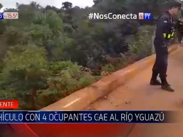Un vehículo cayó al río Yguazú tras chocar contra la valla de seguridad