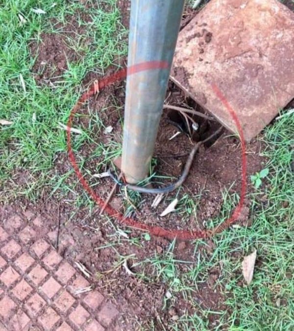 Pelan cables alrededor del lago   para que la gente se electrocute