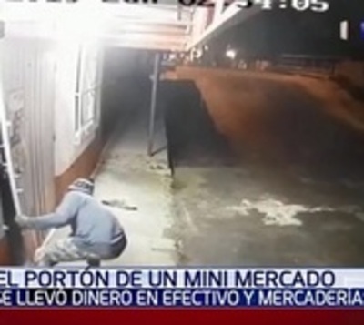 Ladrón roba en minimercado tras forzar el portón   - Paraguay.com