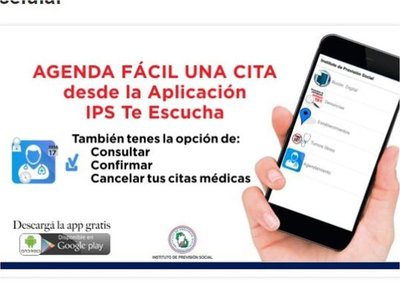Nueva aplicación en el celu para agendar en IPS