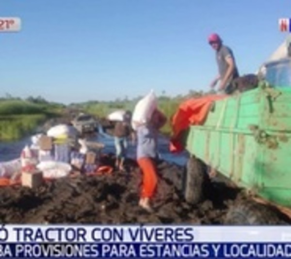 Vuelca carga de tractor con víveres para el Chaco - Paraguay.com