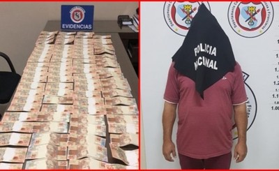 Hombre detenido con reales falsos