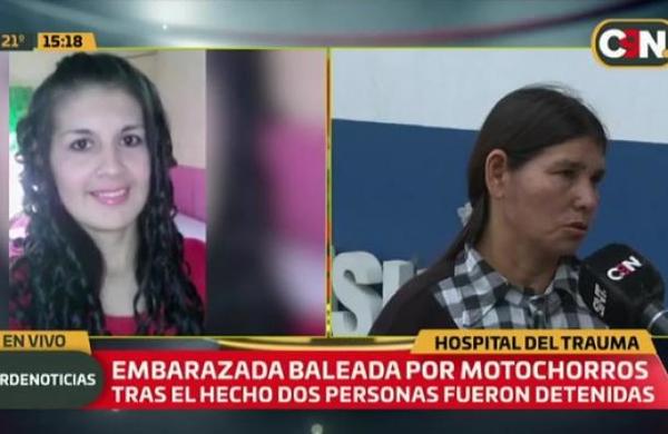Mujer embarazada de gemelos grave tras ser baleada por motochorros - C9N
