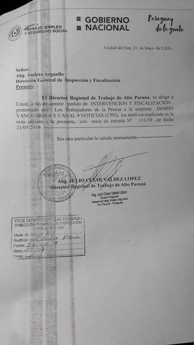 Piden intervención del Diario Vanguardia y C9N