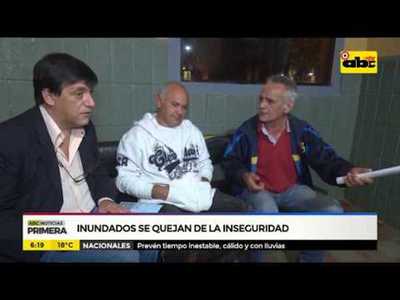 Inundados se quejan de la inseguridad - Tv - ABC Color