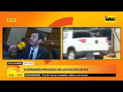 Hugo Ramirez sobre suspensión de proceso de licitación de IPS - Tv - ABC Color