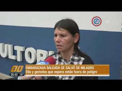 Embarazada baleada se salvó de milagro