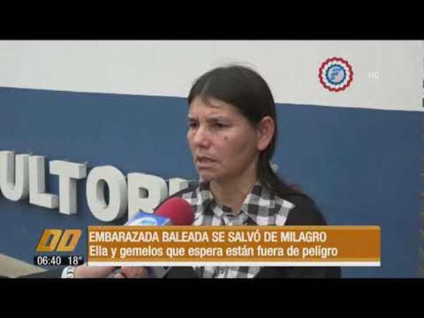 Embarazada baleada se salvó de milagro