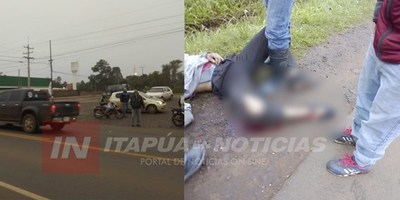 AUTOMÓVIL HUYÓ TRAS IMPACTAR CONTRA UN MOTOCICLISTA EN RUTA N° 6.
