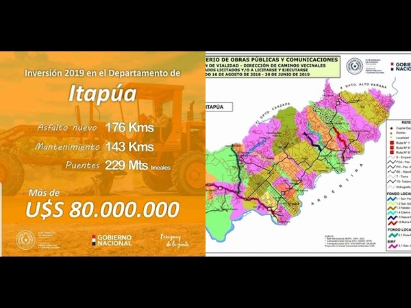 MOPC ANUNCIA IMPORTANTE INVERSIÓN EN OBRAS PARA ITAPÚA