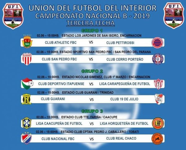 Programa de la 3ª ronda del Nacional B - Deportes - ABC Color