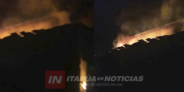 INCENDIO CONSUME SECADERO DE YERBA MATE EN APE AIME