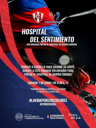 Hinchas de Cerro Porteño pintarán el Hospital de Barrio Obrero | .::Agencia IP::.