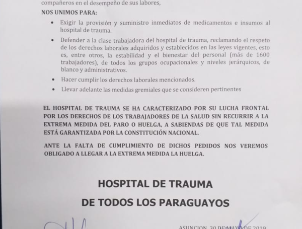 Médicos del Hospital del Trauma van a huelga - Radio 1000 AM