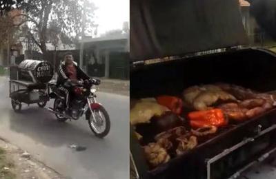 La parrilla móvil que lleva el asado listo a la puerta de tu casa - C9N