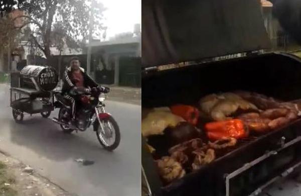 La parrilla móvil que lleva el asado listo a la puerta de tu casa - C9N