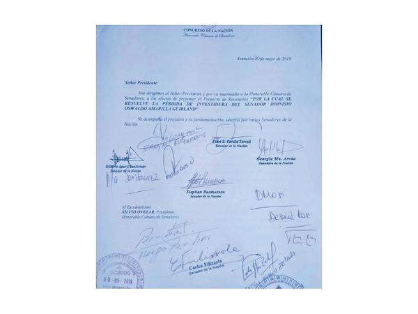 Ya hay un pedido de pérdida de investidura para Dionisio Amarilla