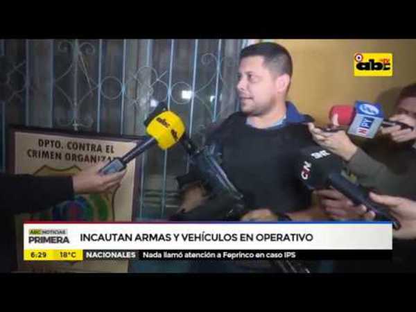 Incautan armas y vehículos en operativo - Tv - ABC Color