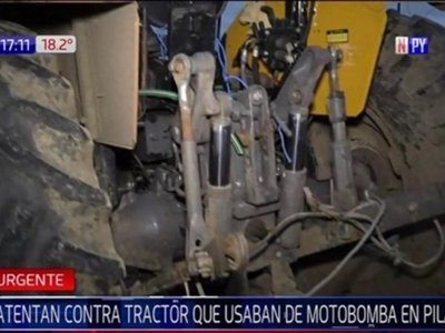 Agarran a jóvenes que habrían destruido tractor usado para motobomba en Pilar