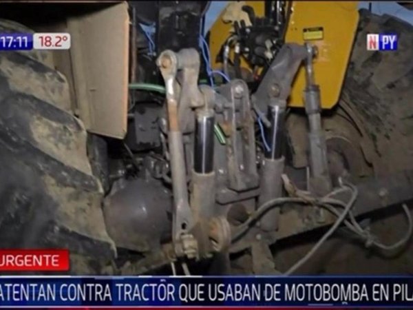 Agarran a jóvenes que habrían destruido tractor usado para motobomba en Pilar