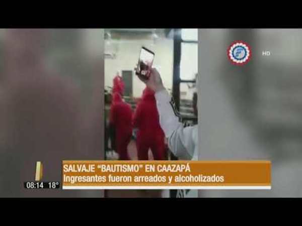 Salvaje “bautismo” a ingresantes en Caazapá