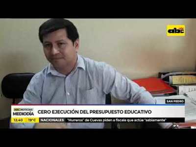 San Pedro: Cero ejecución del presupuesto educativo - Tv - ABC Color