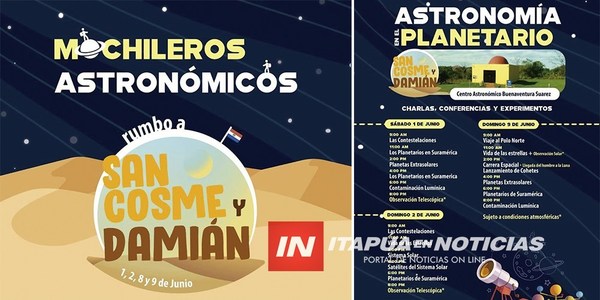 TALLER GRATUITO DE ASTRONOMÍA SE LLEVARÁ A CABO EN SAN COSME Y DAMIÁN