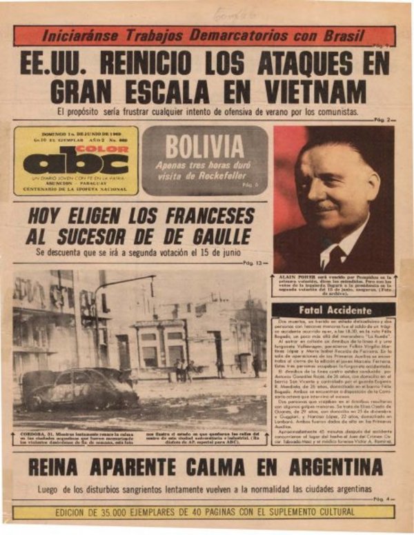 1 de junio de 1969 - Un Dia Como Hoy - ABC Color