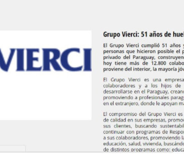 Grupo Vierci cumple 51 años de huellas positivas en el país