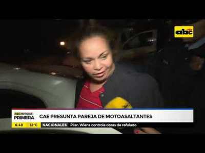 Cae presunta pareja de motoasaltantes - Tv - ABC Color